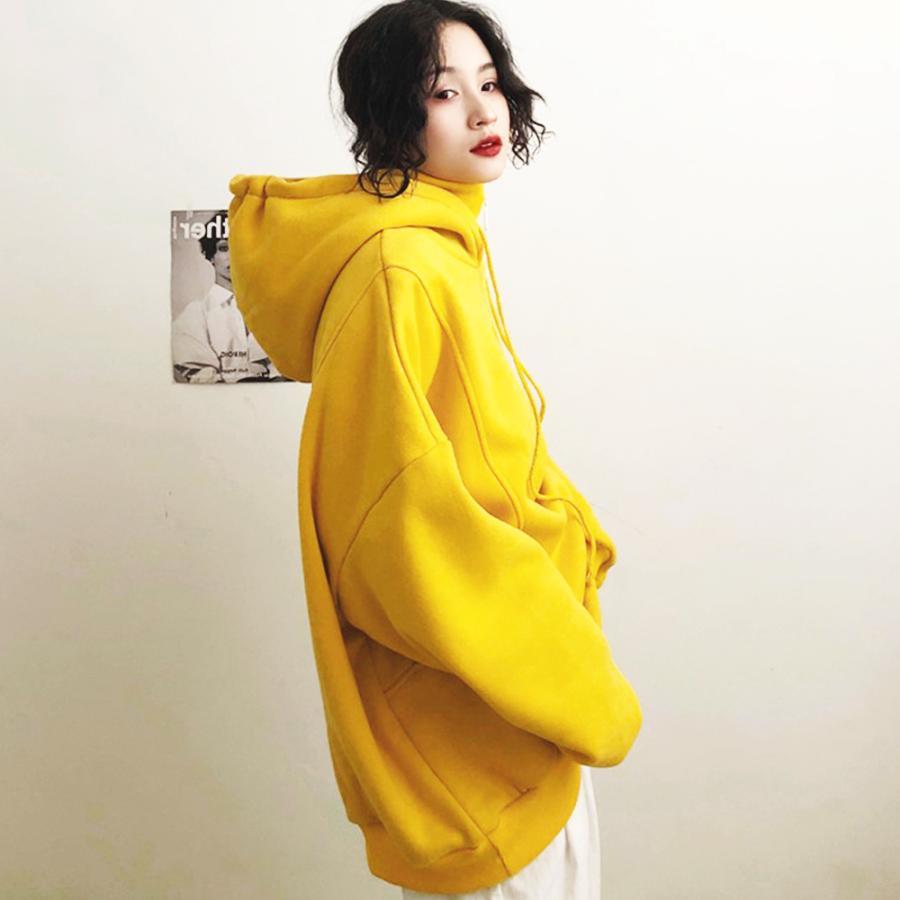 パーカ | 体型カバー オーバーサイズ レディース ロゴ フード付きパーカー トップス 裏起毛 トレーナー ロング丈 カジュアル