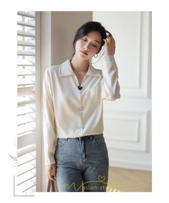 シャツ・ブラウス | ブラウス トップス レディース Vネック秋 シンプル 着回し カジュアル 通勤 オフィス お出かけ 上品 フェミニン 女子会 就活 デート お仕事 エレガント 二次会