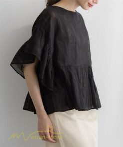 シャツ・ブラウス | シャツ ブラウス レディース きれいめ 春秋 40代 30代 韓国風 フレア 通勤 女性 服装 スーツ 大人 無地 着痩せ オフィスカジュアル 半袖ブラウス 上品 春夏