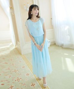 マキシ | プリーツワンピース 半袖ワンピース 夏物 無地 フレアワンピース 可愛い お呼ばれワンピース パーティー ミモレ丈 20代30代40代 女っぽい ロング フェミニン