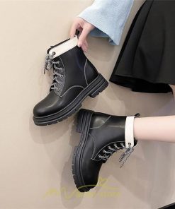 ショートブーツ | レディース 歩きやすい 編み上げブーツ ワークブーツ  編み上げ 痛くない ラウンドトゥ 美脚 厚底 通勤 通学 お出かけ カジュアル 旅行