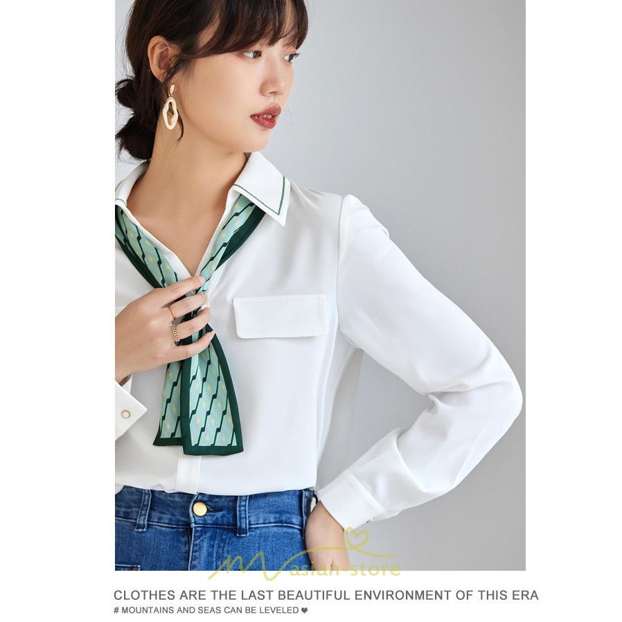 シャツ・ブラウス | シャツ ブラウス 秋冬 レディース スカーフタイ きれいめ フォーマル 春 長袖 M L オフィス S XL XXL 上品 OL 高級感 フェミニン シフォン 通勤 可愛い