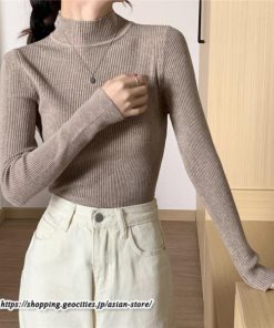 ニット・セーター | カットソー ニット レディース リブニット 長袖 秋冬 春 トップス スリム ストレッチ インナー 無地 プルオーバー 長袖ニット 通学通勤 長袖カットソー 着痩せ