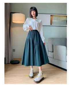 スカート | フレア フレアマキシ ロングコットン ウエストゴム マキシロング夏 秋服 ナチュラル 夏服