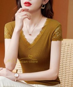 ｔシャツ・カットソー | Ｔシャツ レディース きれいめ 40代 春夏 上品 半袖Tシャツ ブラウス 白トップス オシャレ 韓国風 ママ 20代30代40代50代 フェミニン カットソー レース付き