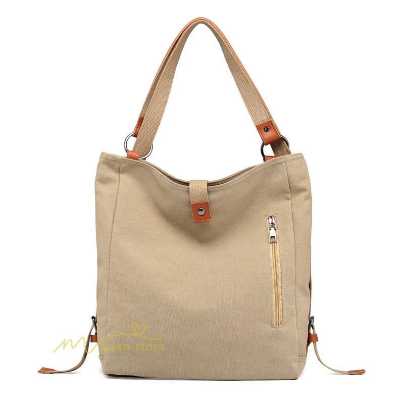 女性用バッグ | ショルダーバッグ リュック バッグ カバン レディース 帆布バッグ ズック カジュアル 旅行 肩掛け 手提げ シンプル エコバッグ ハンド 通勤通学 洗え 便利 収納