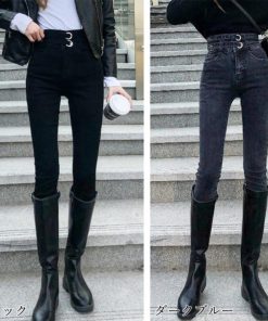 スキニーパンツ | デニムパンツ ハイウエスト 着やせ レディース 美脚見せ ジーパン ジーンズ 細身 ストレッチ ボトムス 韓国風