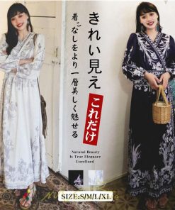 マキシ | マキシワンピース ロングワンピース レディース 夏 秋 長袖 紺 ゆったり Aライン 花柄プリント きれいめ リゾート 大人 20代 母 40代 同窓会 二次会 ママ 30代