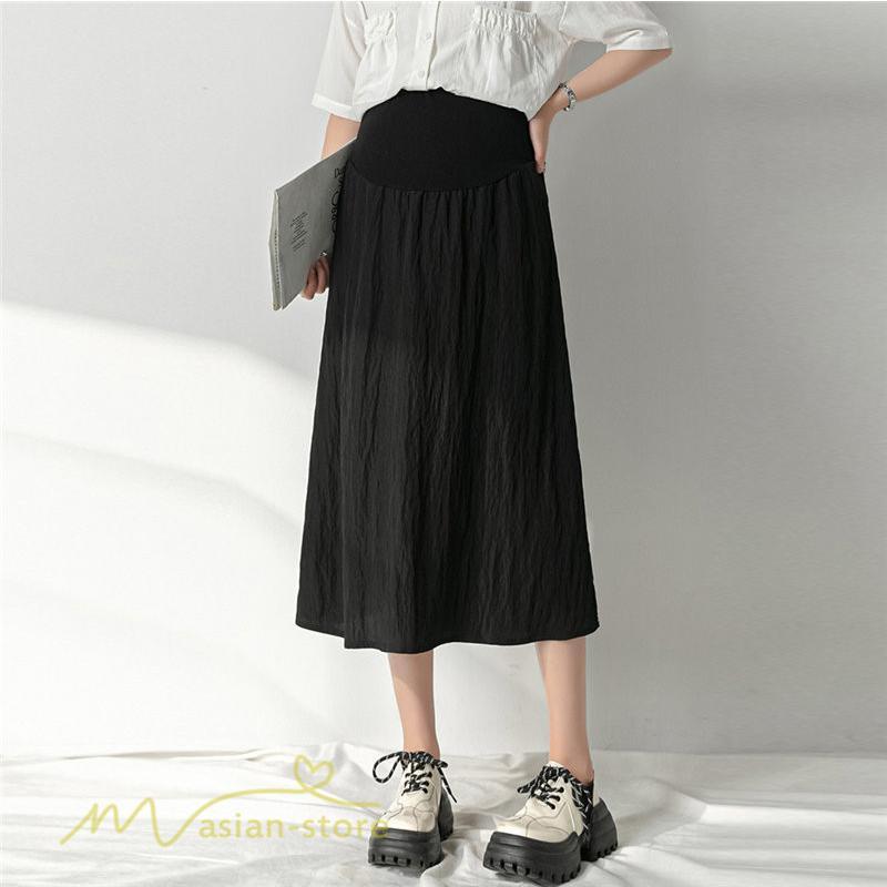 スカート | 妊婦マタニティウェア レディース 春 夏 秋 ゆったり Aライン カジュアル ママ 産前 送料無料 マタニティウエスト調整 裏地付き