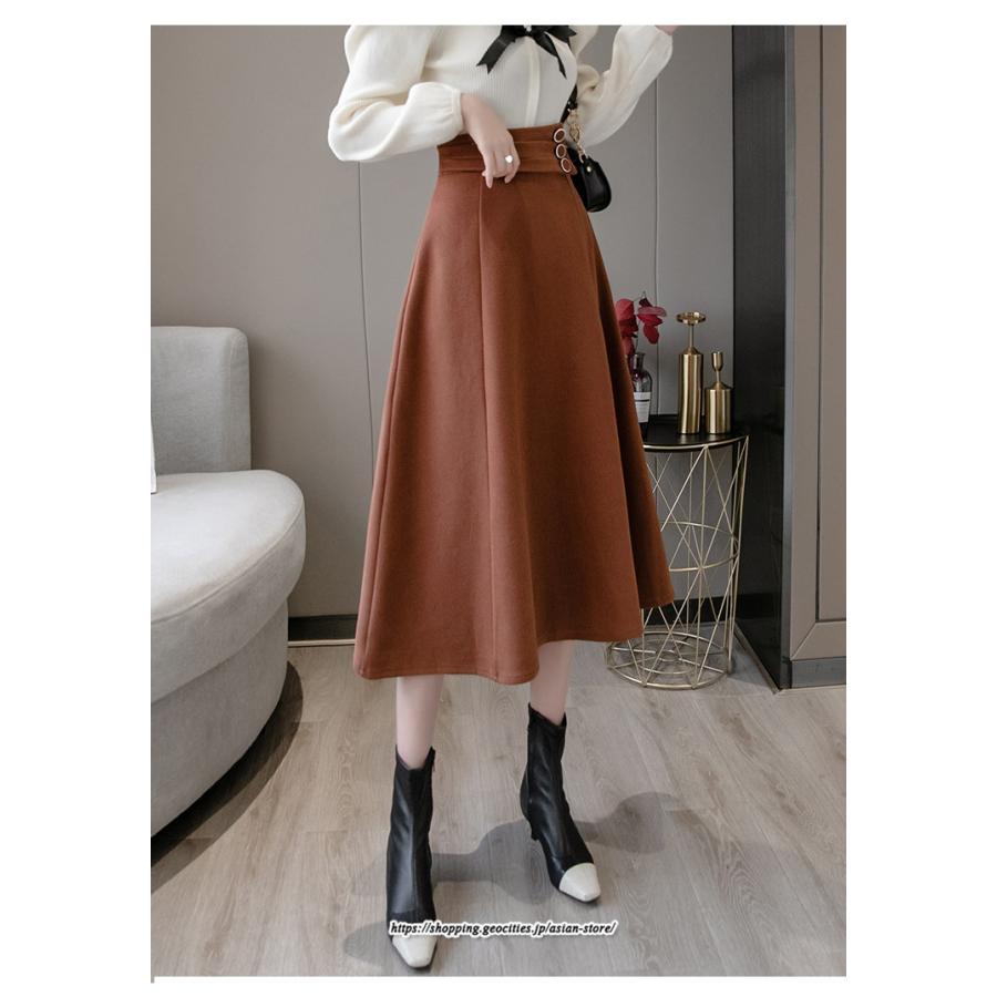 スカート | レディース ロング フレア Aライン 秋冬 送料無料 無地 きれいめ 30代 40代 50代 着やせ 上品 通勤 通学 秋冬 2022新作 キレイめ 暖か 通勤 ラシャ