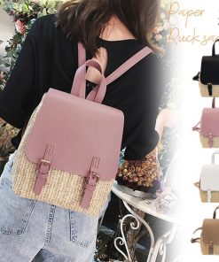 リュック | 可愛い ペーパー 編みこみ カジュアル リュックサック デイパック ストローバッグ レディース ミニリュック バッグパック