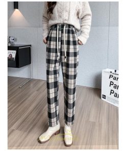 チノ・テーパード・ジョガー・スキニーパン | テーパードパンツ パンツ レディース ボトムス 美脚 楽ちん 体型カバー チェック柄 ハイウエスト お出掛け 20代 着痩せ 10代 30代 2022年新作 40代