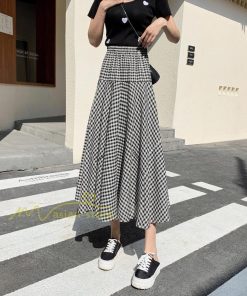 スカート | フレア フレアマキシ ロングコットン ウエストゴム マキシチェック柄 レトロ風 20代30代40代50代 通勤通学 カジュアル