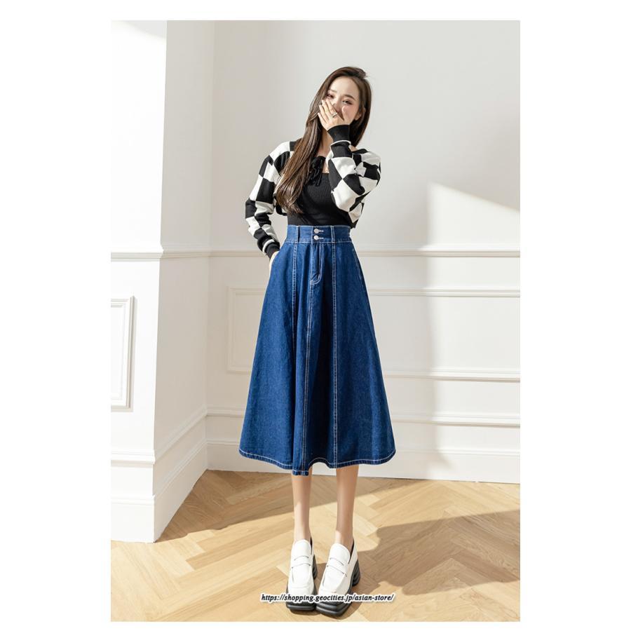 スカート | 送料無料 デニムロング丈 マキシ Aライン ロングゆったり 冬 レディース マキシ おしゃれ 大きいサイズ 着痩せ 激安 可愛い