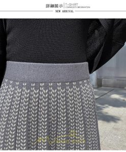 スカート | プリーツロング丈 プリーツ ロング2022 冬 秋 ニット 暖か  Aライン 着回し 通勤 出勤 おでかけ お出かけ デート 女子会 旅行