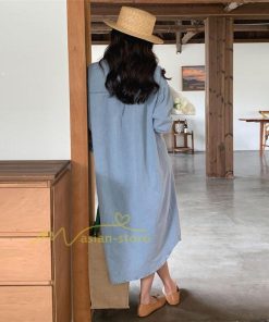 マキシ | ワンピース シャツワンピース ロングデニムシャツワンピース 韓国ファッション 20代30代40代50代 着回し 通勤通学 上品 着痩せ お出かけ 激売れ カジュアル