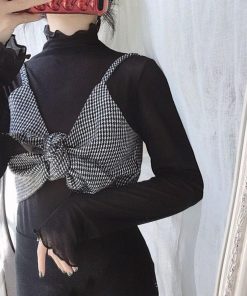 シャツ・ブラウス | ソフトセクシー プチハイネック ブラウス 韓国ファッション [好評につき完売しました]大人気 春 レディース シースルー トップス 透け感 長袖