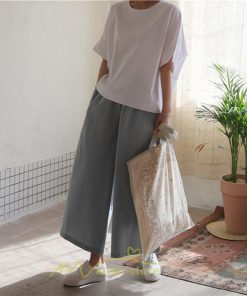 シャツ・ブラウス | ブラウス トップス ｔシャツ 半袖 レディース 体型カバー  シャツ L XL 20代 30代 40代 ママ 50代 60代 大人 丸首 ファッション 新作 夏服 無地 綿麻 ゆったり