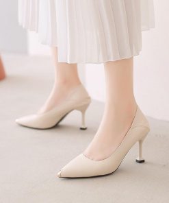 パンプス | ポインテッドトゥピンヒール 紐なし スリップオン ミドルヒール 黒 柔らか 滑り止めソール シューズ 30代40代 レディース 靴 オフィス