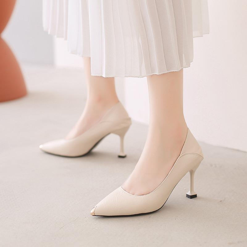 パンプス | ポインテッドトゥピンヒール 紐なし スリップオン ミドルヒール 黒 柔らか 滑り止めソール シューズ 30代40代 レディース 靴 オフィス