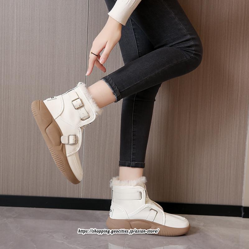 ブーツ | ムートンモカシン 冬靴 レディース 裏起毛 暖かい もこもこ 痛くない 人気 防寒 黒 白 冬 痛くない 歩きやすい 秋 おしゃれ