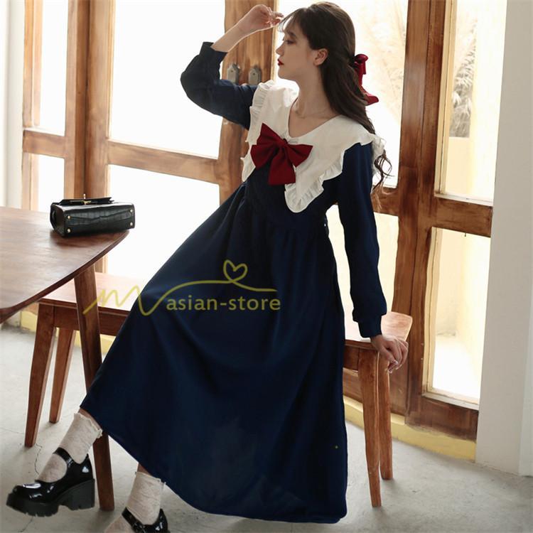 マキシ | 秋ワンピース 長袖 通学通勤 大人 可愛い ロングワンピース 着痩せ ちょう Aラインワンピース 無地 20代30代 40代 レディース お呼ばれ 秋物 エレガント