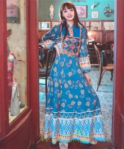マキシ | ワンピース ロングワンピース マキシ丈 ロング丈 文芸風 長袖 ゆったり エスニック風 民族風 体型カバー フレア フェミニン 可愛い 着痩せ ナチュラル おしゃれ