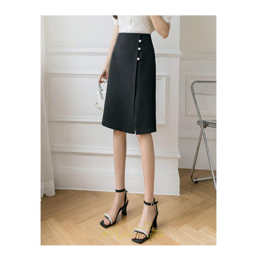 スカート | 膝丈 ひざ丈 Aラインスリット レディース 夏 おしゃれ 夏大人カジュアル 脚長 着痩せ ハイウエスト 上品 春夏秋冬 セクシー