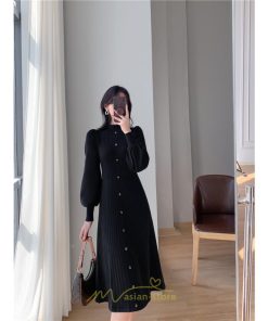 ニットワンピース | ロングワンピース ワンピース レディース ロング丈 秋 冬 ハイネック 長袖 体型カバー 秋冬 上品 OL 50代 30代 40代 通勤