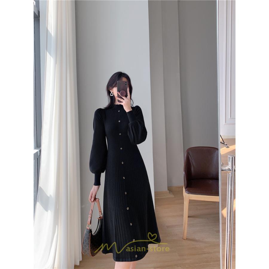 ニットワンピース | ロングワンピース ワンピース レディース ロング丈 秋 冬 ハイネック 長袖 体型カバー 秋冬 上品 OL 50代 30代 40代 通勤