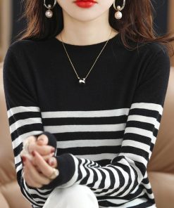 ニット・セーター | ボーダー柄 ニットセータ ラウンドネック