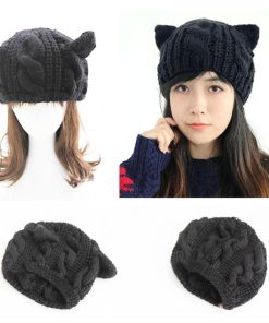 ニット帽 | レディース 猫耳帽子 ねこみみ 秋新作 毛糸