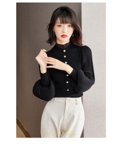 ニット・セーター | カーディガン レディース ニット 上品 カーデ ニットカーディガン 切り替え レース グシンプル 長袖 秋 冬 秋冬 カジュアル 着痩せ 通勤 楽チン レトロ風 大人