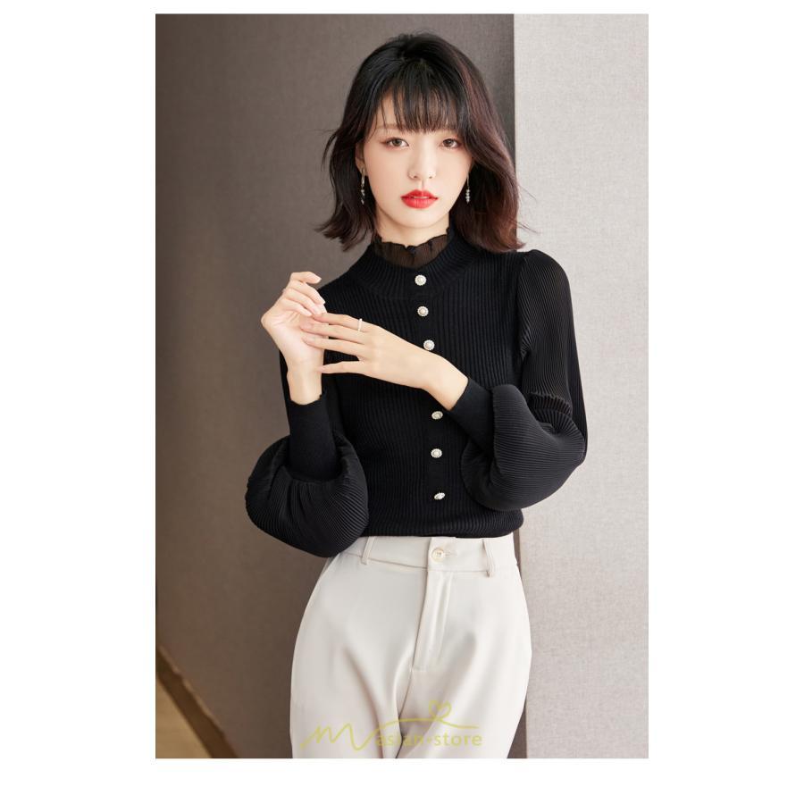 ニット・セーター | カーディガン レディース ニット 上品 カーデ ニットカーディガン 切り替え レース グシンプル 長袖 秋 冬 秋冬 カジュアル 着痩せ 通勤 楽チン レトロ風 大人