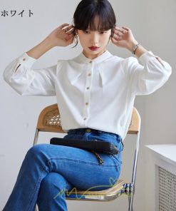 シャツ・ブラウス | ブラウス レディース 長袖 50代 白 シャツ ゆったり トップス きれいめ フォーマル 上品 フェミニン シフォン 高品質 20代 通勤 フォーマル 30代 40代 OL