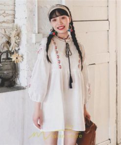 ミニ丈 | ワンピース レディース 長袖 夏秋 きれいめ 大人膝上 リゾート 花柄 おしゃれ 可愛い 通勤 お呼ばれ 綿麻 レトロ がーりー 甘め エスニック風 デート