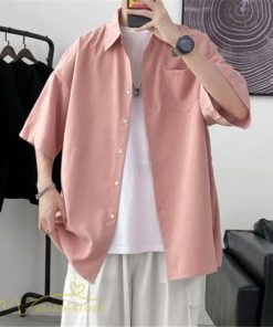 シャツ | 半袖 着痩せ 日常 おしゃれ カジュアル 韓国風 無地 新作 2021 夏コーデ ライトアウター ポケット 通勤通学 トップス ワイドゆったり 人気 上品