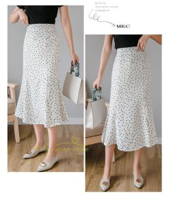 スカート | マーメイドマーメイド レディース ボトムス ロング丈 美シルエット ドット柄 シフォン20代30代40代 通勤通学 春夏 カジュアル 2022