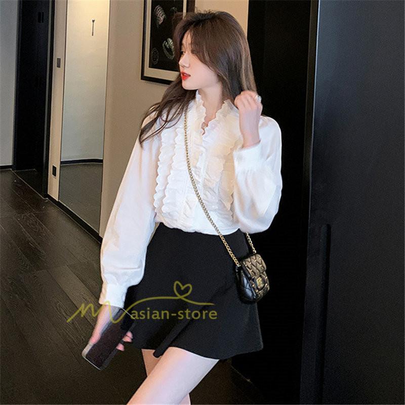 シャツ・ブラウス | ブラウス レディース 長袖 フォーマル 白 オフィス 無地 シャツ ビジネス フリル おしゃれ 入学式 卒業式 上品 お出かけ 面接 カジュアル 20代30代40代 きれいめ