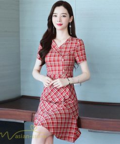 ミディアム | ワンピース チェック柄 レディース 膝丈 カジュアルワンピース Aライン フレア おしゃれ 上品 大きいサイズ きれいめ 夏服 上品 サマーワンピース エレガント