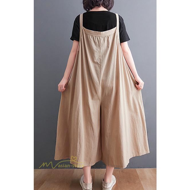 オーバーオール サロペット | サロペット オーバーオール オールインワン きれいめキャミサロペット パンツ レディース サロペットワイドパンツ 無地 シンプル ガウチョパンツ ロング丈