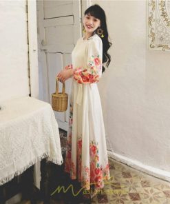 マキシ | ワンピース 長袖 夏 秋 レディース シフォン きれいめ ロング リゾート 体型カバー イベント デート 女子会 エスニック風 旅行 楽ちん 外出 ジャーニー