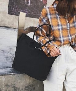 ハンドバッグ | カジュアル ファスナー付き トートバッグ キャンバス レディースバッグ 鞄 ロゴ