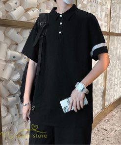 Tシャツ | ポロシャツ シャツ メンズ 薄手 夏新作 カジュアル 無地 トップス サマーシャツ カットソー おしゃれ ゆったり ギフト 大きいサイズ プレゼント 黒 白