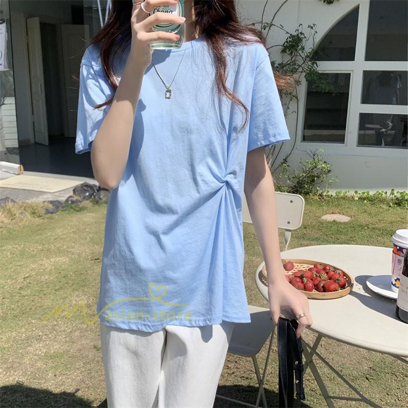 tシャツ・カットソー | Tシャツ カットソー トップス レディース 半袖 無地 春夏新作 オフィス おしゃれ クルーネック シンプル コーデ きれいめ 着痩せ 快適 20代30代40代50代 着回し