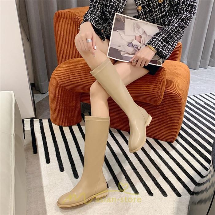 ロングブーツ | レディース ロング丈 太ヒール スクエアトゥ トレンド PU 黒 シンプル コスプレ 美脚 おしゃれ 歩きやすい 履きやすい 滑にくい かわいい