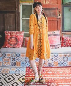 ミニ丈 | ワンピース レディース 夏 秋 ひざ上 カジュアル 大人 20代 30代 40代 50代 ママ 母 OL 謝恩会 食事会 個性的 民族風 三色展開 海外セレブ 女子会 上品