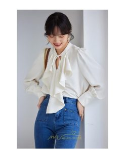 シャツ・ブラウス | ブラウス シャツ レディース 40代 上品 ブラウス きれいめ 通勤 OL ビジネス ゆったり 白 トップス 優雅 フェミニン シフォン 長袖 50代 20代 30代