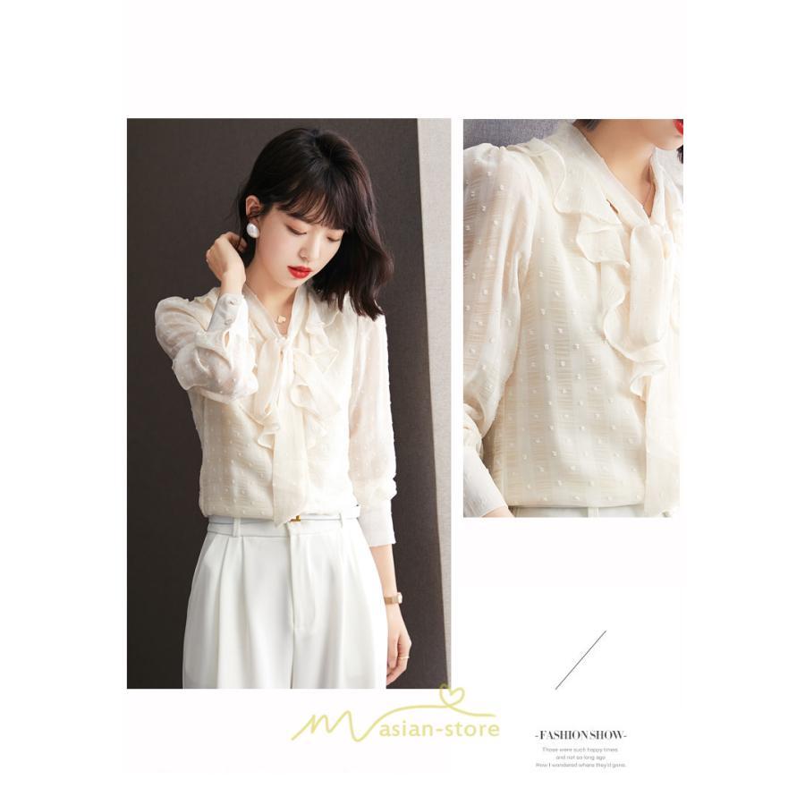 シャツ・ブラウス | シャツ ブラウス 春 秋 冬 シフォン 長袖 レディース フォーマル 通勤 OL オフィス ビジネス カジュアル リボン 綺麗 可愛い おしゃれ 高級感 キレイめ