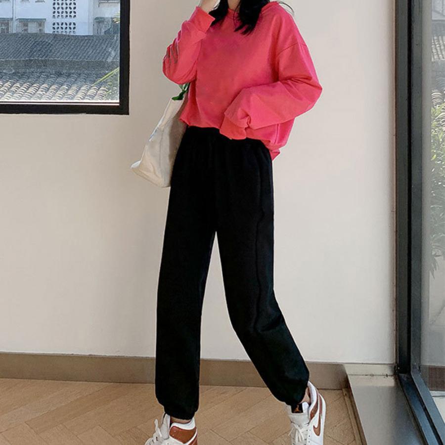 サルエルパンツ | ロングパンツ カジュアル 無地 ウエストゴム ヨガウェアパンツ レディース 韓国 スウエットパンツ